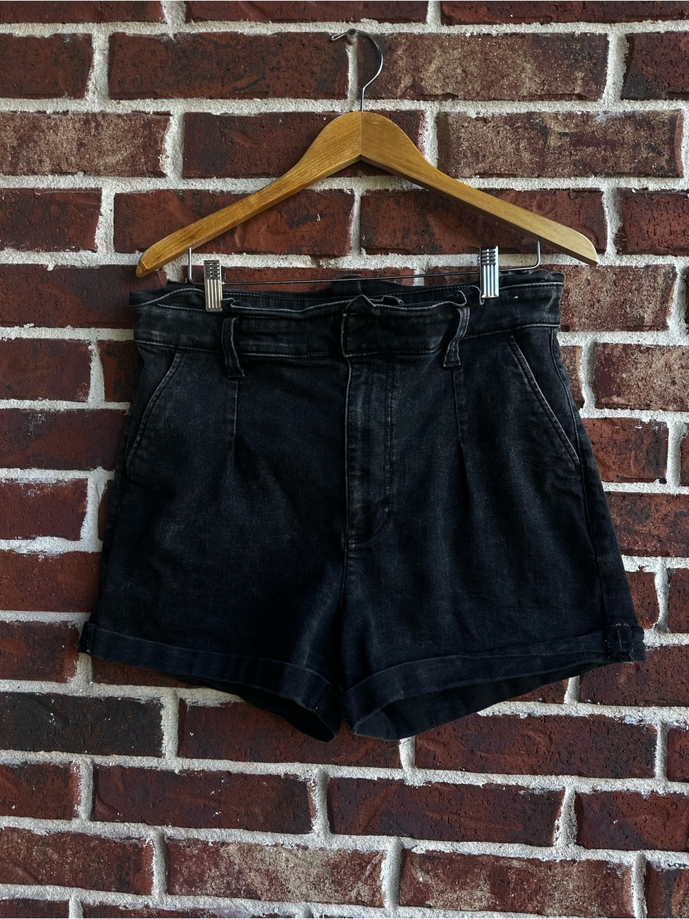 Express Black High-Rise Denim Shorts